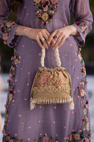 Pink elora bucket potli