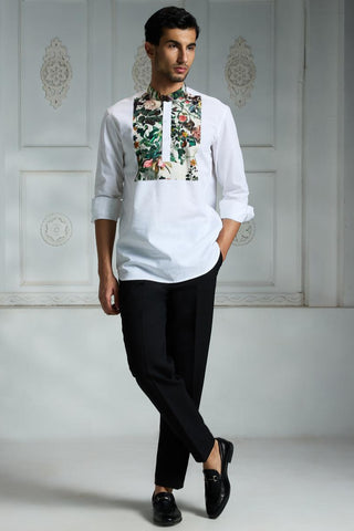 White yoke printed shirt