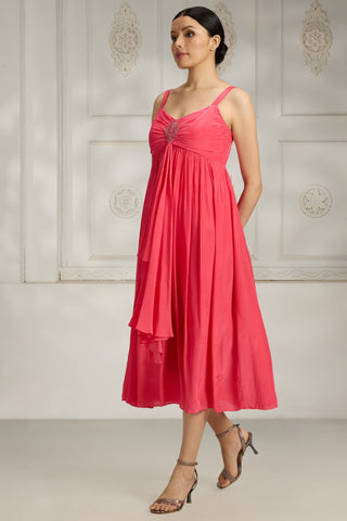 Pink embellished dress