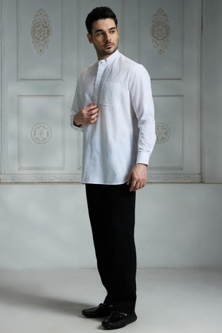 White cotton solid shirt