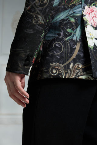 Black printed blazer