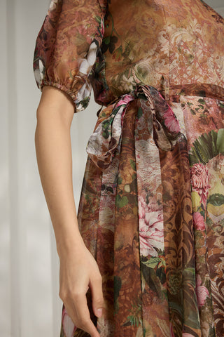 Orange printed dress