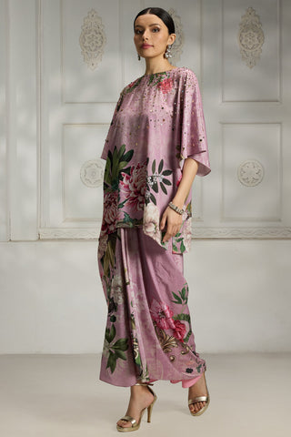 Pink floral printed tunic