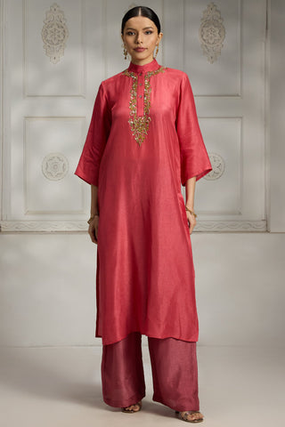 Pink embroidered tunic