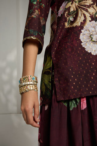 Maroon floral printed tunic