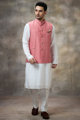 Pink solid koti with kurta set