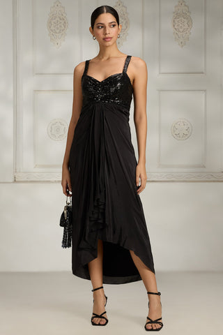 Black sequin embellished dress