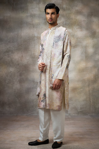 Ivory printed kurta set