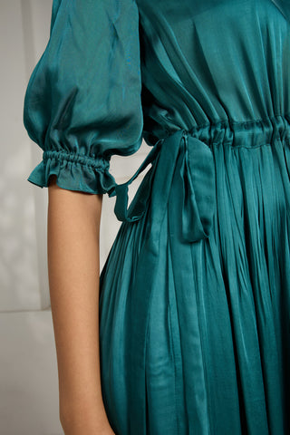 Blue v-neck gown