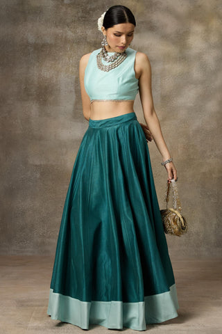 Blue top and skirt set