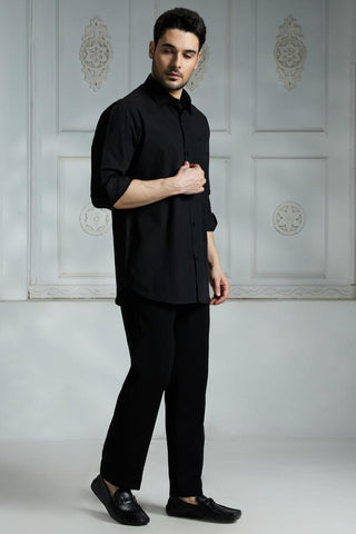 Black solid shirt