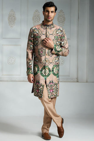Multicolor printed sherwani set