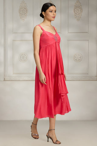 Pink embellished dress