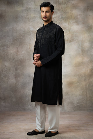 Black embellished kurta set