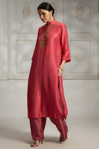 Pink embroidered tunic