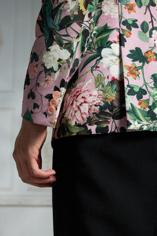 Pink printed blazer