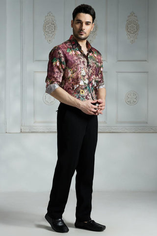 Maroon signature print shirt