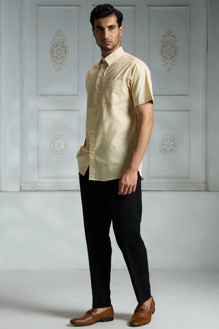 Beige solid shirt