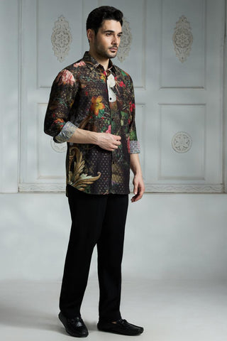 Black printed shirt