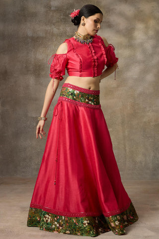 Pink top and skirt set