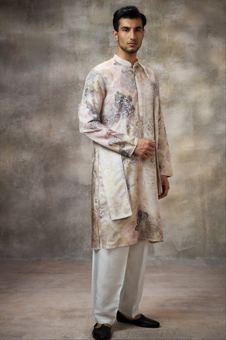 Ivory printed kurta set