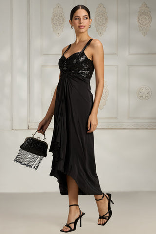 Black sequin embellished dress