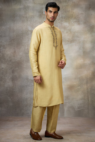 Yellow embroidered kurta set