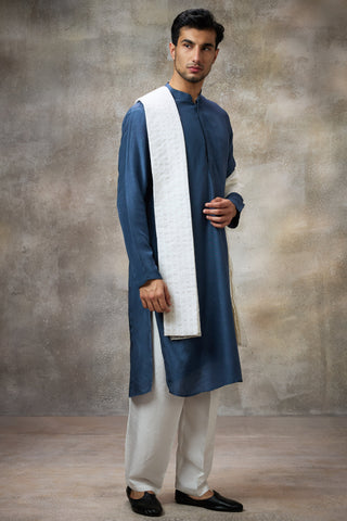 Blue solid kurta set