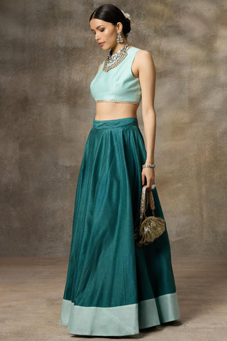 Blue top and skirt set
