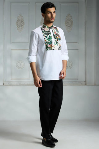 White yoke printed shirt