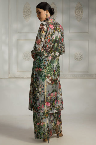 Blue shirt styled tunic set