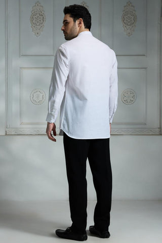 White cotton solid shirt