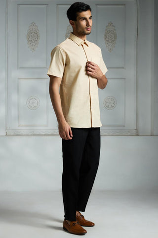Beige solid shirt