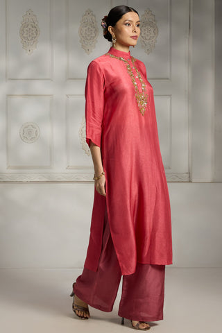 Pink embroidered tunic