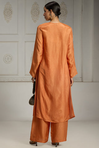Orange solid tunic set