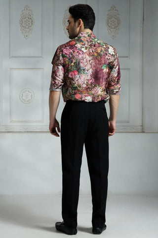 Maroon signature print shirt