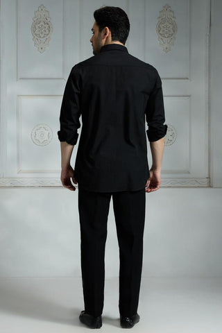 Black solid shirt