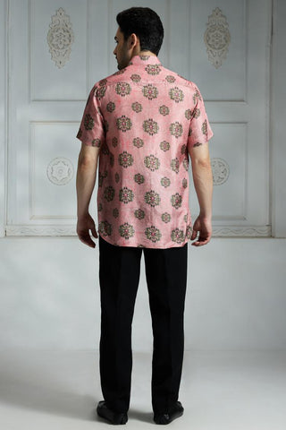 Pink floral printed shirt