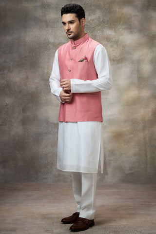 Pink solid koti with kurta set