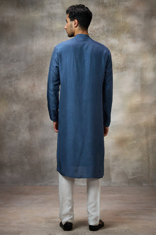 Blue solid kurta set
