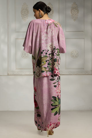 Pink floral printed tunic