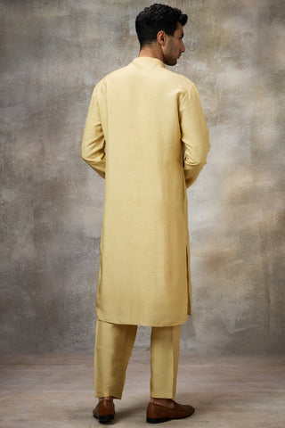 Yellow embroidered kurta set