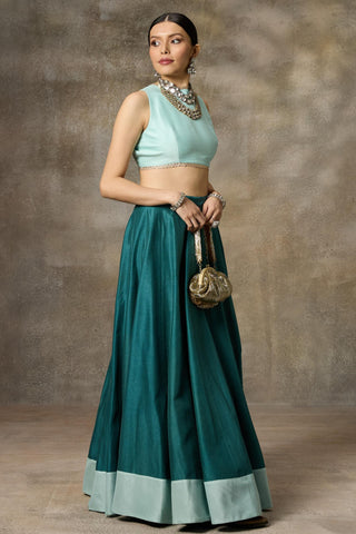 Blue top and skirt set