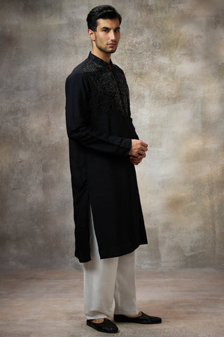 Black embellished kurta set