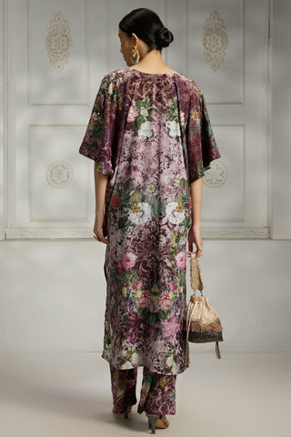 Maroon printed tuic set