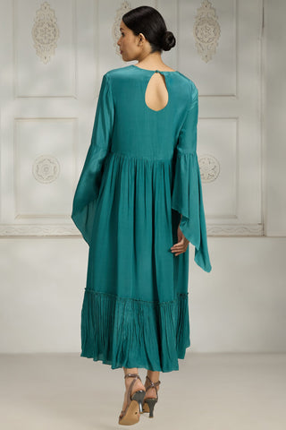 Blue embroidered dress