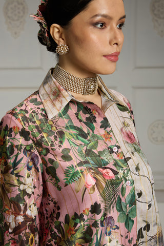 Pink high low shirt tunic