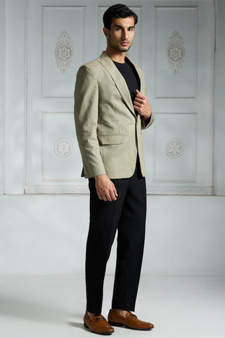 Green solid blazer