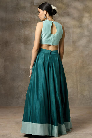 Blue top and skirt set
