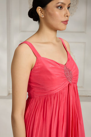 Pink embellished dress